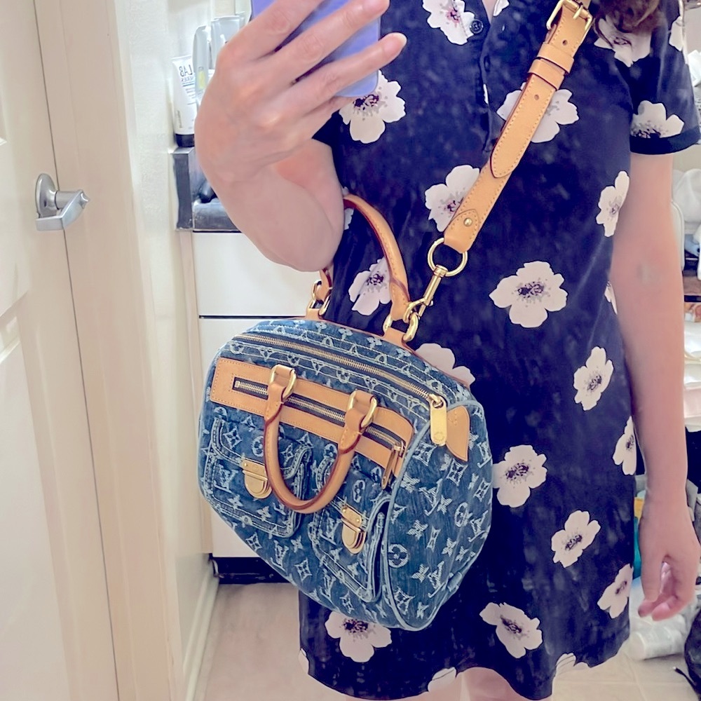 🌸🌸 STUNNING 🌸🌸 Louis Vuitton Denim Neo Speedy - Picture 11 of 16
